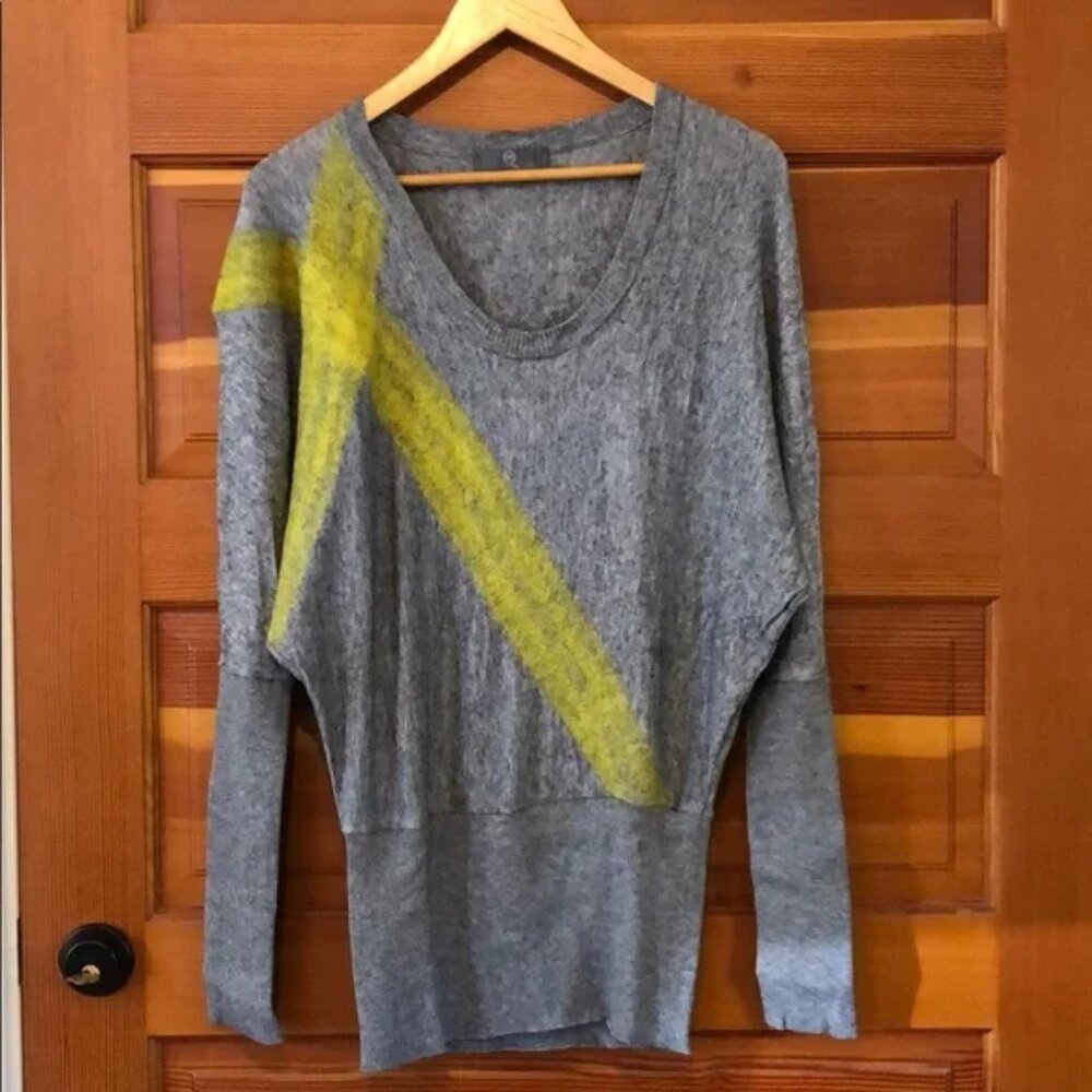 New McQ Alexander McQueen vintage anarchist scoop neon wool pullover sweater top